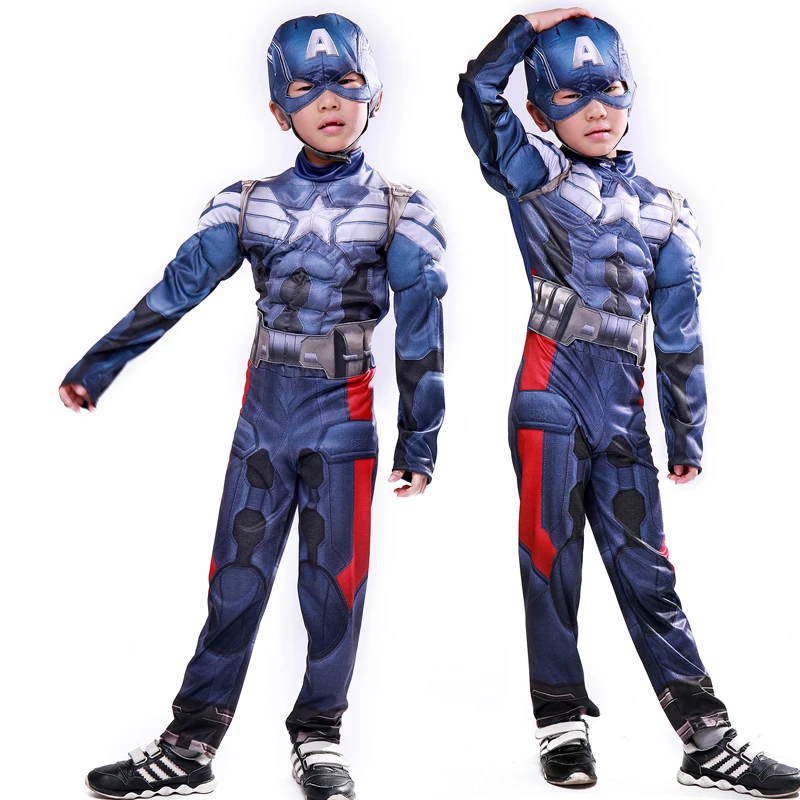 Captain America Costume Including Mask Genuine Boys Movie 2 Muscle Anime Superhero Cosplay Avengers Halloween Costumes For Kids
Captain America Costume Including Mask Genuine Boys Movie 2 Muscle Anime Superhero Cosplay Avengers Halloween Costumes For Kids