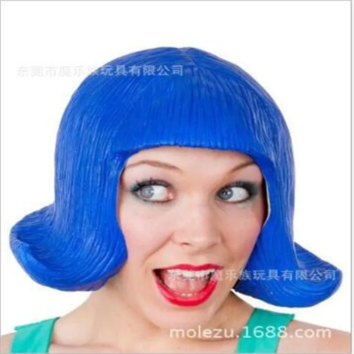 Hot Sale Halloween Christmas Party Cosplay Mascara Women's Wig Anime Latex Blue latex wigs Costume Fancy dress Theater Prop
Hot Sale Halloween Christmas Party Cosplay Mascara Women's Wig Anime Latex Blue latex wigs Costume Fancy dress Theater Prop