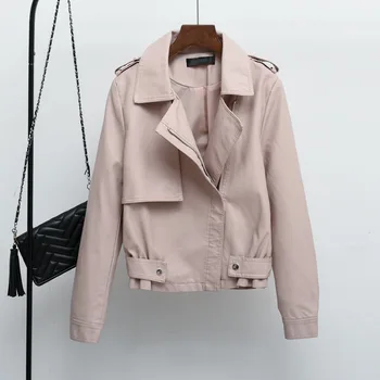 2018 New Fashion Spring Autumn Women Outwear Zipper Long Sleeve PU Leather Jackets Turn Down Collar Female Faux Leather Coats
2018 New Fashion Spring Autumn Women Outwear Zipper Long Sleeve PU Leather Jackets Turn Down Collar Female Faux Leather Coats