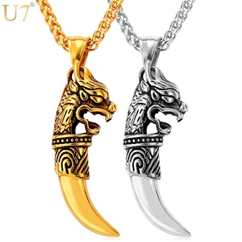 U7 Dragon Teeth Necklace Men Chain Retro Punk Jewelry Trendy Gold Color Stainless Steel Charm Necklace & Pendant Wholesale P845
U7 Dragon Teeth Necklace Men Chain Retro Punk Jewelry Trendy Gold Color Stainless Steel Charm Necklace & Pendant Wholesale P845