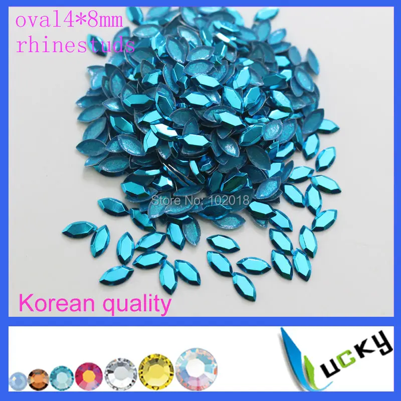 Korean quality 4*8mm 20gross oval shape Turquoise color aluminum hotfix rhinestuds
Korean quality 4*8mm 20gross oval shape Turquoise color aluminum hotfix rhinestuds