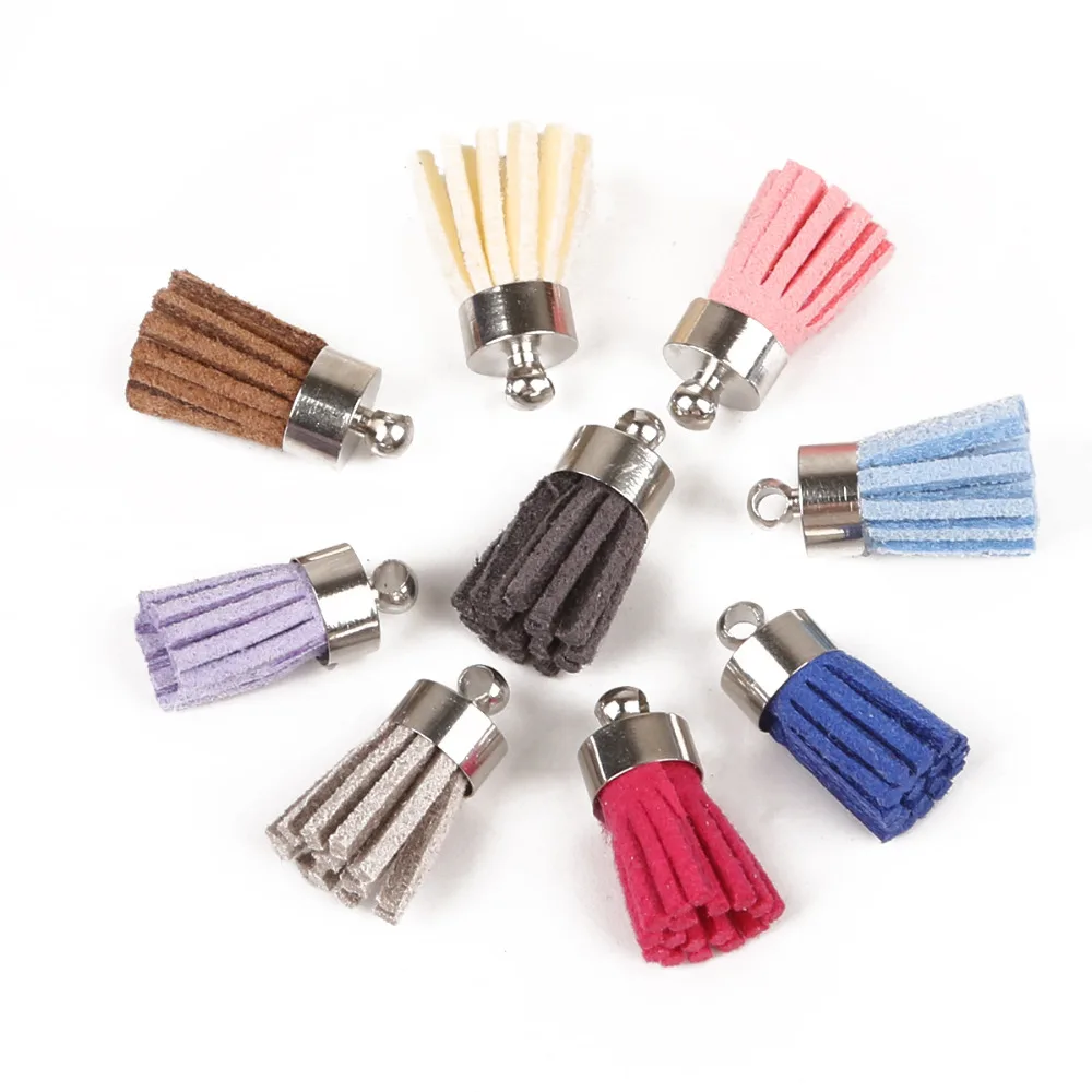 10pcs/lot Sliver Color Caps Suede Tassel For Keychain Cellphone Straps Leather Tassel Pendant DIY Jewelry Findings
10pcs/lot Sliver Color Caps Suede Tassel For Keychain Cellphone Straps Leather Tassel Pendant DIY Jewelry Findings