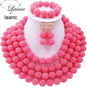 Laanc Nigerian Wedding African Beads Jewelry Set Coral Color Simulated Pearl Beaded Necklace 4RDSZ007
Laanc Nigerian Wedding African Beads Jewelry Set Coral Color Simulated Pearl Beaded Necklace 4RDSZ007