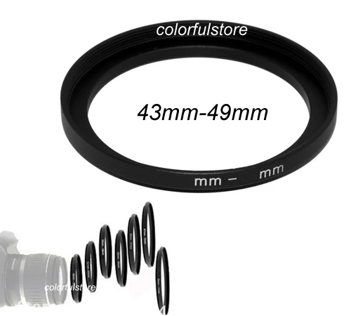 

43mm to 49mm 43mm-49mm 43-49 mm 43 49 Metal Step-Up Step Up Ring Camera Lenses Filter Stepping Adapter Adapters Lens Holder K003