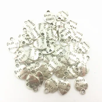 50Pcs Pendants For Necklaces Ancient Silver Tone Best Friend Love Heart Metal Fashion Jewelry DIY Findings Craft Charms 12mm
50Pcs Pendants For Necklaces Ancient Silver Tone Best Friend Love Heart Metal Fashion Jewelry DIY Findings Craft Charms 12mm