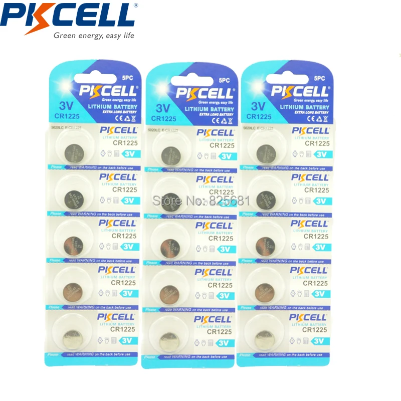 15Pcs 3Cards 1225 CR1225 3V Lithium Button Coin Battery 50mAh Equal to 5020LC L1225 ECR1225 CR1225 For Watch Calculator
15Pcs 3Cards 1225 CR1225 3V Lithium Button Coin Battery 50mAh Equal to 5020LC L1225 ECR1225 CR1225 For Watch Calculator