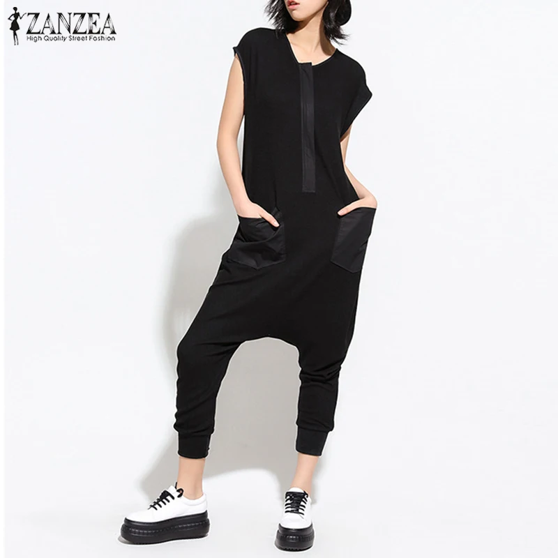 Fashion Drop Crotch Overall Women's Summer Jumpsuits ZANZEA 2019 Causal Short Sleeve Rompers Feamle Pants Playsuits Plus Size
Fashion Drop Crotch Overall Women's Summer Jumpsuits ZANZEA 2019 Causal Short Sleeve Rompers Feamle Pants Playsuits Plus Size