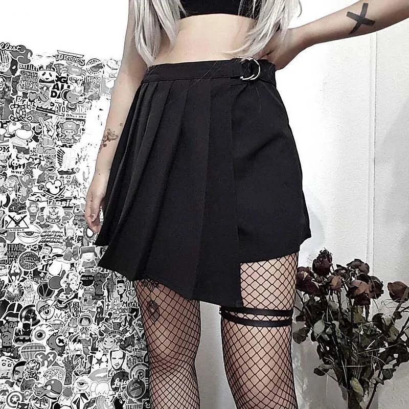 Harajuku gothic punk rock pleated mini skirt black patchwork half skirts high waist solid streetwear women a-line mini skirts
Harajuku gothic punk rock pleated mini skirt black patchwork half skirts high waist solid streetwear women a-line mini skirts