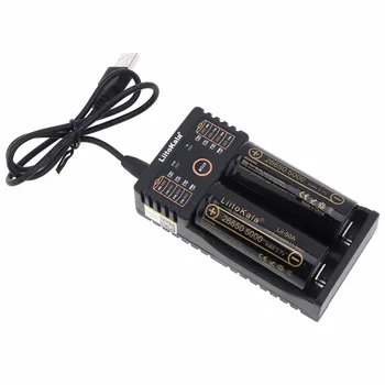 LiitoKala battery charger lii-202 + 2 pcs LiitoKala Lii-50A 26650 5000 mah battery Rechargeable for flashlight, 40-50A discharge
LiitoKala battery charger lii-202 + 2 pcs LiitoKala Lii-50A 26650 5000 mah battery Rechargeable for flashlight, 40-50A discharge