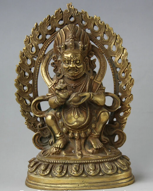 6" Tibet Buddhism Brass Stand Mahakala Wrathful Deity Buddha Backlight Statue S0705 (B0328)
6" Tibet Buddhism Brass Stand Mahakala Wrathful Deity Buddha Backlight Statue S0705 (B0328)