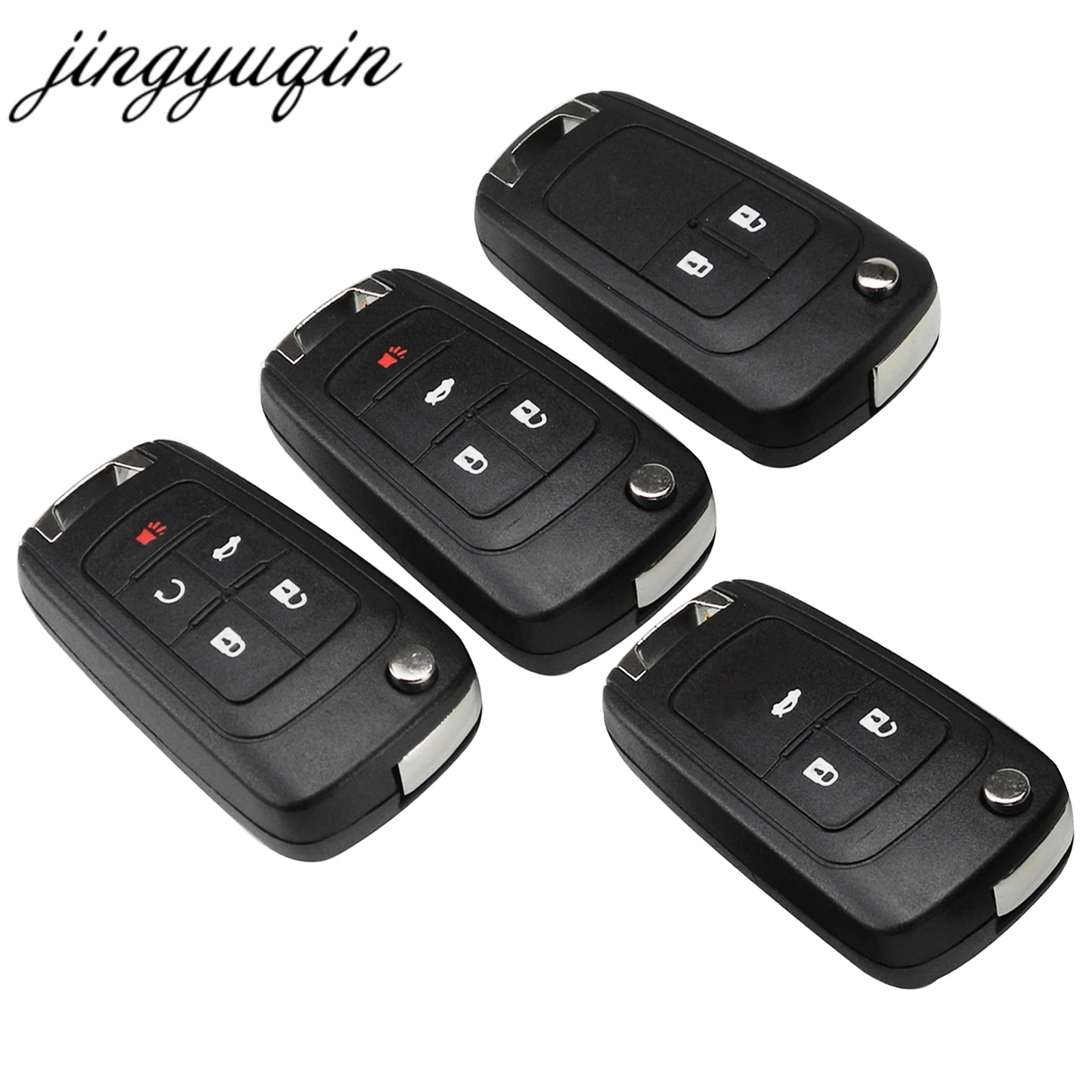 

jingyuqin 20pcs/lot 2/3/4/5 Button Flip Folding Car Key Shell for Chevrolet Cruze Remote Key Case Keyless Fob Uncut HU100 Blade