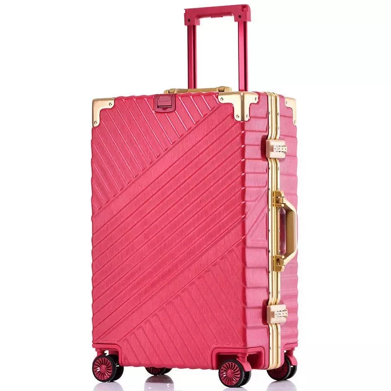 Fashion aluminum frame trolley case universal wheel suitcase malas de viagem men&women 20 24 inch gold frame rolling luggage
Fashion aluminum frame trolley case universal wheel suitcase malas de viagem men&women 20 24 inch gold frame rolling luggage