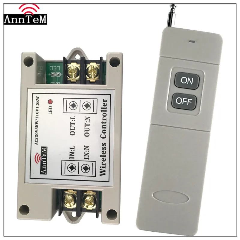 Anntem RF 1CH Long Range 433mhz Universal Wireless Remote Control Switch AC220V High Power Relay Receiver +Transmitter for Door
Anntem RF 1CH Long Range 433mhz Universal Wireless Remote Control Switch AC220V High Power Relay Receiver +Transmitter for Door