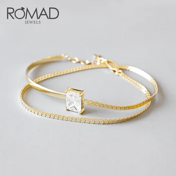 ROMAD Double Layer 925 Sterling Silver Bracelets For Women Big Zircon Bracelets Square Zircon Adjustable Bracelets Jewelry
ROMAD Double Layer 925 Sterling Silver Bracelets For Women Big Zircon Bracelets Square Zircon Adjustable Bracelets Jewelry
