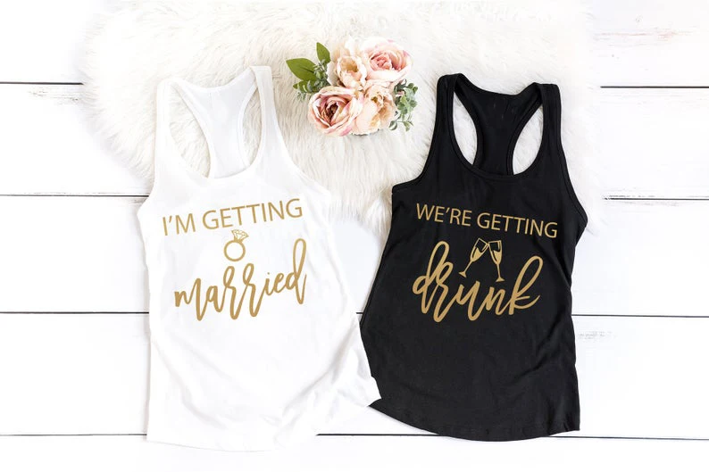 Vest We're Getting Drunk and I'm Getting Married Tank Tops Casaul bachelorette Party Stylish Camisetas Bridal Party Gold Tank
Vest We're Getting Drunk and I'm Getting Married Tank Tops Casaul bachelorette Party Stylish Camisetas Bridal Party Gold Tank