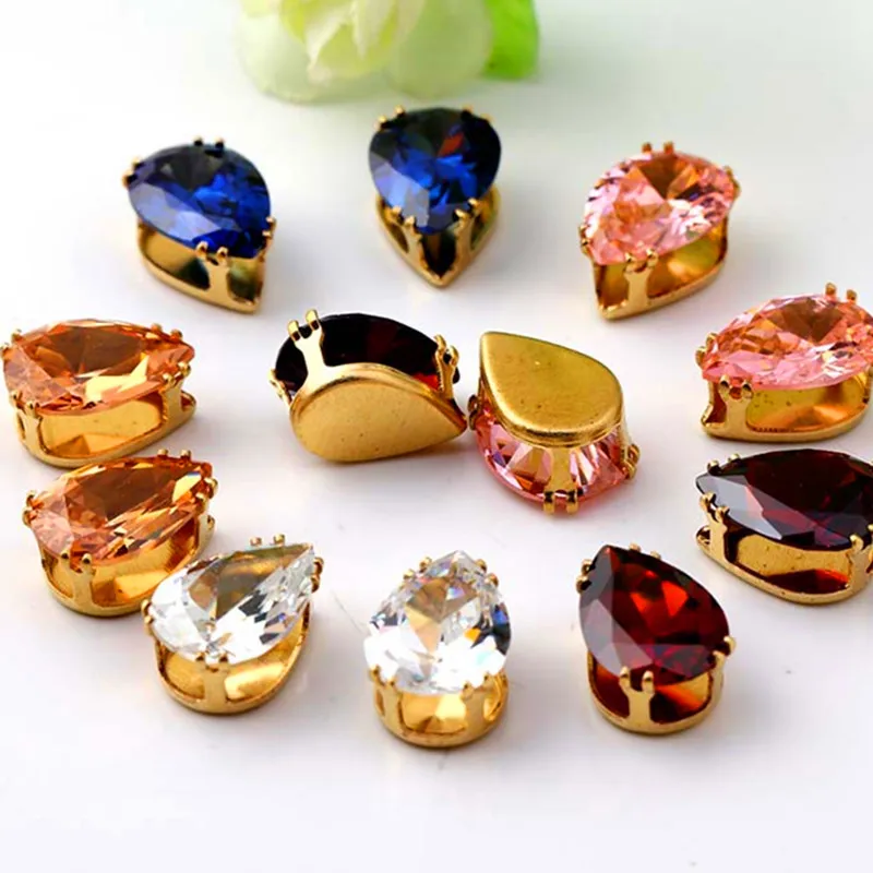 TopStone 10x14mm Teardrop Crystal Zircon Stone In Gold Claw Setting Quality Sewing jewelry Beads
TopStone 10x14mm Teardrop Crystal Zircon Stone In Gold Claw Setting Quality Sewing jewelry Beads