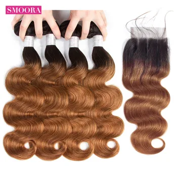 Pre-Colored Ombre Bundles With Closure Brazilian Body 4 Bundles With Closure T1B/ 30 Dark Roots Chestnut Brown Human Hair Smoora
Pre-Colored Ombre Bundles With Closure Brazilian Body 4 Bundles With Closure T1B/ 30 Dark Roots Chestnut Brown Human Hair Smoora