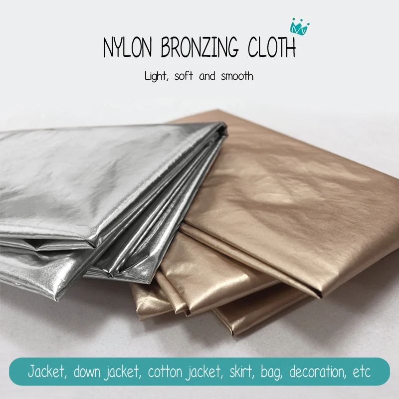 Hot stamping material down proof fabric Gold Silver Metallic Color polyester for coat down jacket fabric 150cm wide by meter
Hot stamping material down proof fabric Gold Silver Metallic Color polyester for coat down jacket fabric 150cm wide by meter
