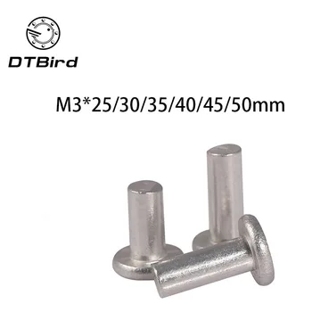 

Free shipping M3x25/30/35/40/45/50mm Length Stainless steel rivets flat head solid percussion rivet GB109 2017 hot sale