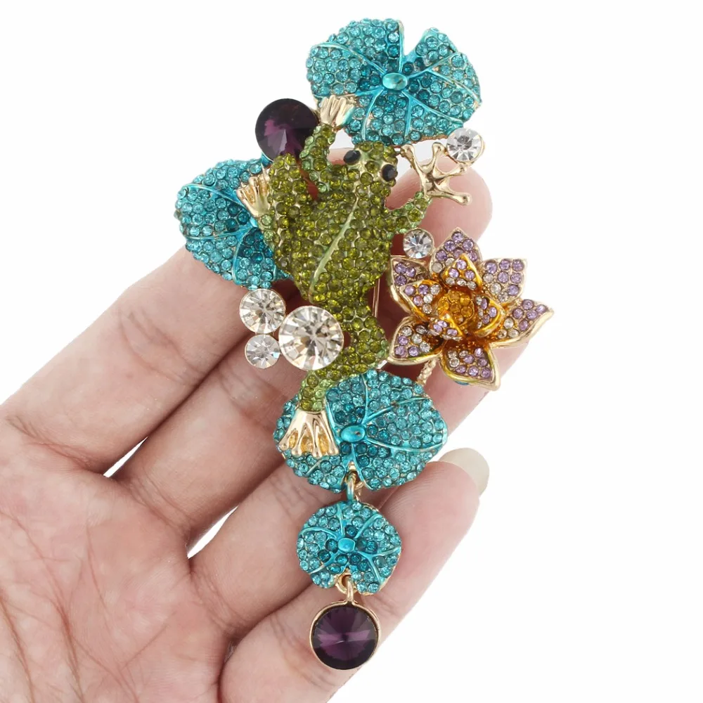 Tuliper Enamel Green Frog Lotus Flower Animal Brooch Pins Austrian Crystal Rhinestone Brooches For Women Party Jewelry
Tuliper Enamel Green Frog Lotus Flower Animal Brooch Pins Austrian Crystal Rhinestone Brooches For Women Party Jewelry