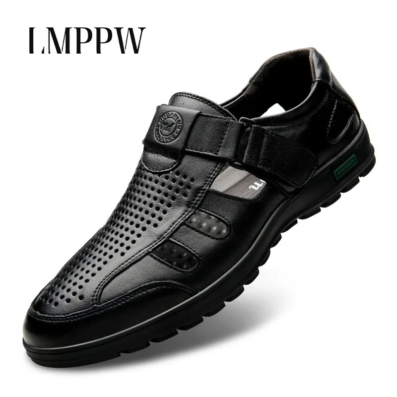 2019 Summer New Men's Casual Sandals Leather Flat Shoes Black Brown Dress Formal Sandals Breathable Hollow Out Shoes Man Brand
2019 Summer New Men's Casual Sandals Leather Flat Shoes Black Brown Dress Formal Sandals Breathable Hollow Out Shoes Man Brand