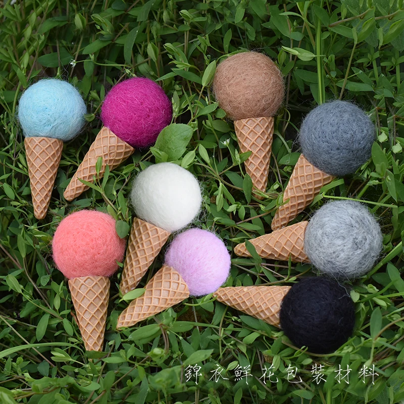 1Pc 5*2CM Wool felt ice cream cutie cone permanent flower decoration wish bouquet wreath DIY material flower packaging
1Pc 5*2CM Wool felt ice cream cutie cone permanent flower decoration wish bouquet wreath DIY material flower packaging