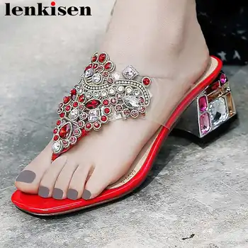 Lenkisen colorful glitter crystals decoration Ethnic style high heels large size flip-flop peep toe slip on mules sandals L34
Lenkisen colorful glitter crystals decoration Ethnic style high heels large size flip-flop peep toe slip on mules sandals L34
