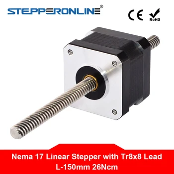 150mm Length Nema 17 Non-captive Linear Stepper Motor 0.4A 4-wire with Tr8x8 Lead Screw for 3D Printer
150mm Length Nema 17 Non-captive Linear Stepper Motor 0.4A 4-wire with Tr8x8 Lead Screw for 3D Printer