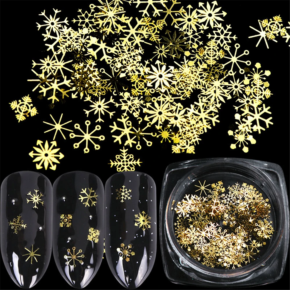 Nail Sequins Manicure Decoration 3D Snowflakes Gold Metal Slices DIY Nail Polish Thin Sticker Designs Christmas Nail Tips
Nail Sequins Manicure Decoration 3D Snowflakes Gold Metal Slices DIY Nail Polish Thin Sticker Designs Christmas Nail Tips