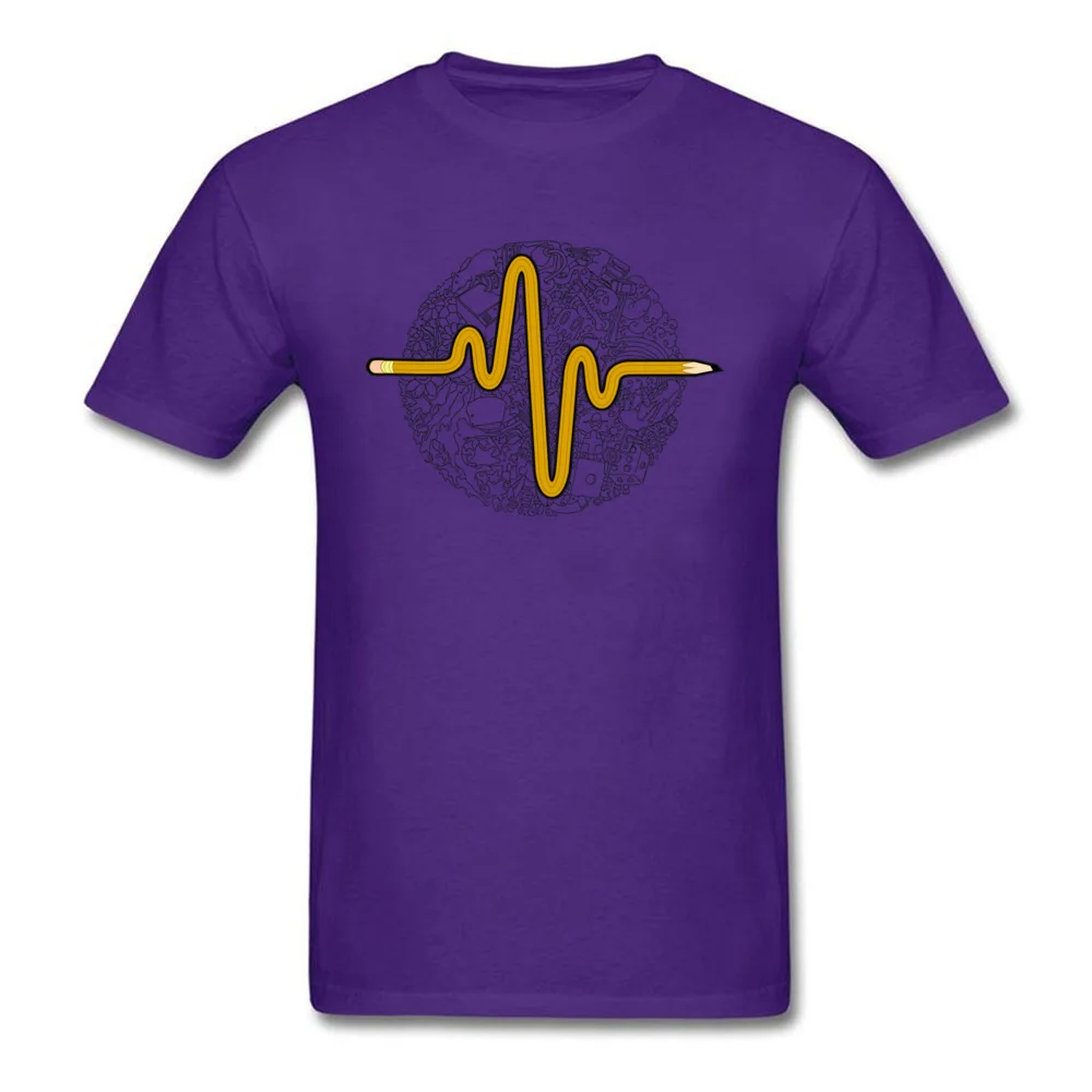 Pencil Pulse 100% Cotton Camisa Tops Shirts High Quality Short Sleeve Men's T Shirt Normal Autumn Tees O-Neck Wholesale Pencil Pulse purple