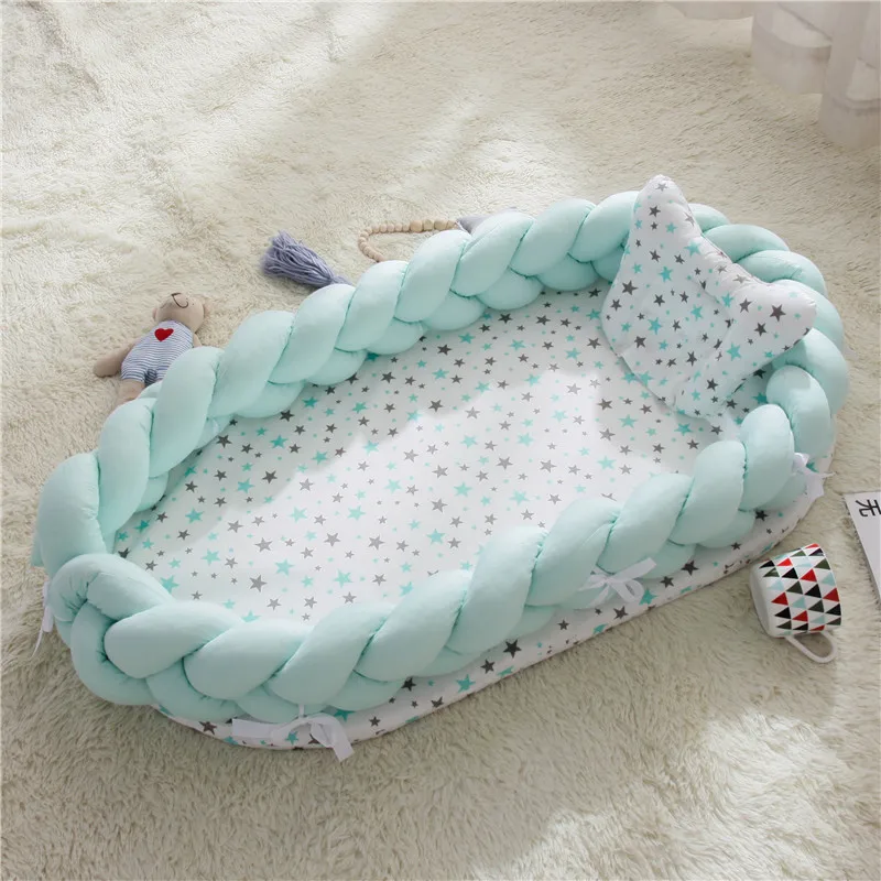 Portable Baby Nest Bed Newborn Bionic Bed Crib Cot Sleeping Artifact Travel Bed With Pillow Knot Long Bumper Baby Knotted Braid
Portable Baby Nest Bed Newborn Bionic Bed Crib Cot Sleeping Artifact Travel Bed With Pillow Knot Long Bumper Baby Knotted Braid