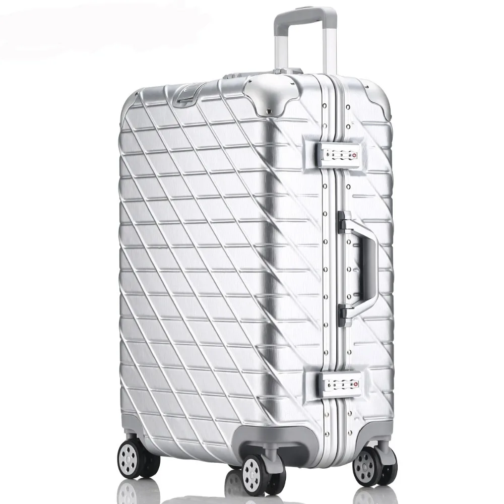 

20''24''26''29'' Aluminum Rolling Luggage Spinner Travel Suitcase TSA Lock Cabin Luggage Women Boarding Box Carry On Bag Trolley