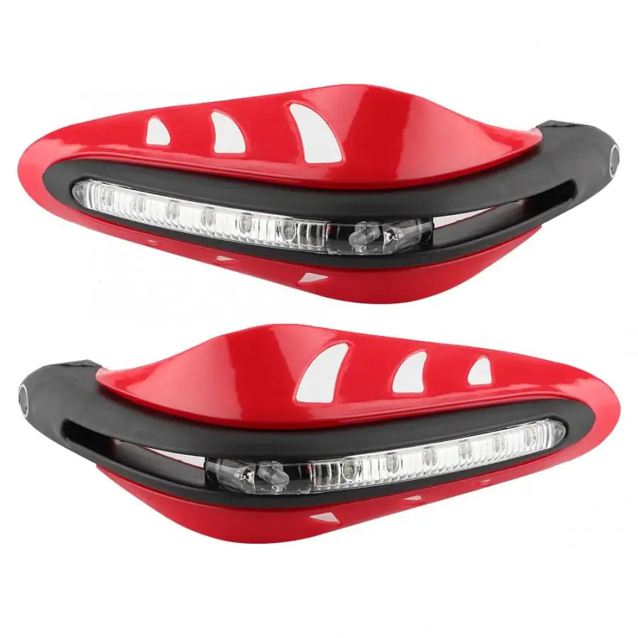 Universal Hand Guards with LED Light 1Pair Motorcycle Handlebar Hand Guard Windshield Protector Cover with LED Daylight Red
Universal Hand Guards with LED Light 1Pair Motorcycle Handlebar Hand Guard Windshield Protector Cover with LED Daylight Red