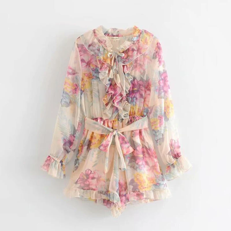 2019 Summer Large size Women Floral Print Chiffon Jumpsuit Ruffles Puff Sleeve Loose Belted Jumpsuit aa867
2019 Summer Large size Women Floral Print Chiffon Jumpsuit Ruffles Puff Sleeve Loose Belted Jumpsuit aa867