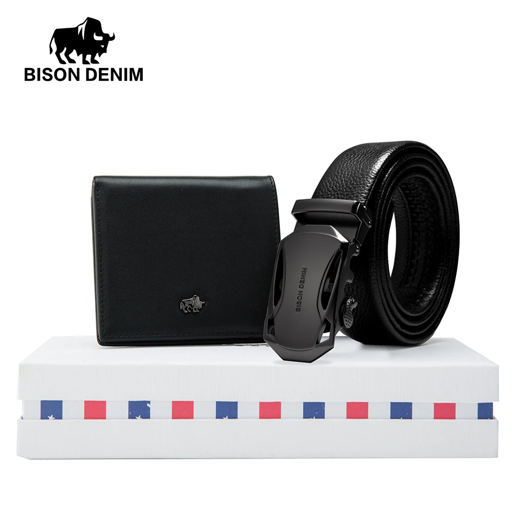 BISON DENIM Men's Belt Gift Box With Wallet Friend Father Husband Gift Set Genuine Leather Male Belts Strap Purse Set N71314
BISON DENIM Men's Belt Gift Box With Wallet Friend Father Husband Gift Set Genuine Leather Male Belts Strap Purse Set N71314