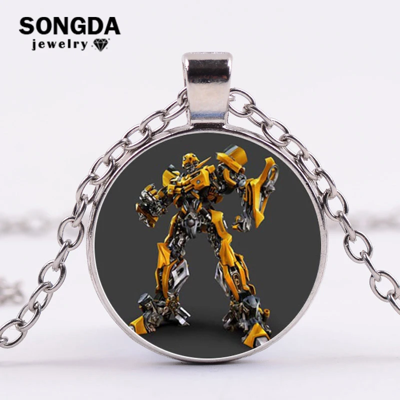 SONGDA Movie Transformation Anime Series Necklace Deformation Bumblebee Robot Picture Glass Cabochon Pendant Necklace for Child
SONGDA Movie Transformation Anime Series Necklace Deformation Bumblebee Robot Picture Glass Cabochon Pendant Necklace for Child