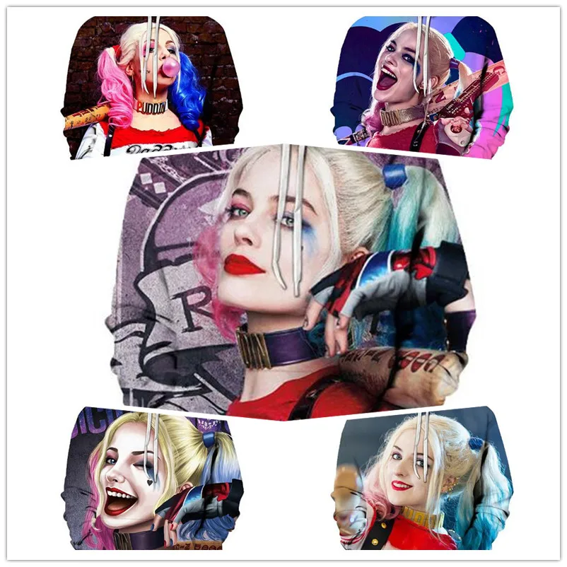 Super villain Cosplay Harley Quinn 3D Cotton hoodie Men and women clothing Anime costume Role-playing costume The New
Super villain Cosplay Harley Quinn 3D Cotton hoodie Men and women clothing Anime costume Role-playing costume The New