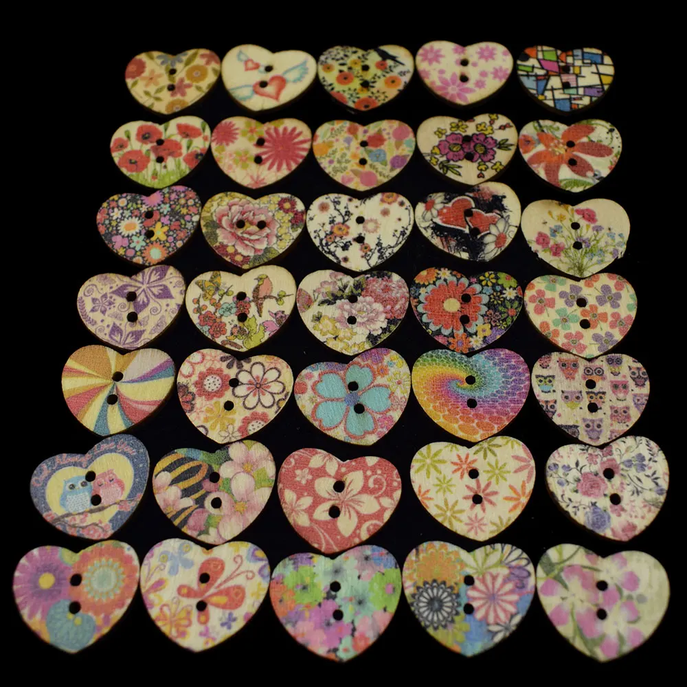 25MM Multicolor Heart Shaped 2 Holes Wood Sewing Buttons for Kids Clothes Scrapbooking Decorative DIY Accessories
25MM Multicolor Heart Shaped 2 Holes Wood Sewing Buttons for Kids Clothes Scrapbooking Decorative DIY Accessories