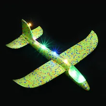 Crianças diy modelo de avião mão jogar voando planador avião enchimentos de espuma avião led piscando aeronaves brinquedos para crianças presente(China)