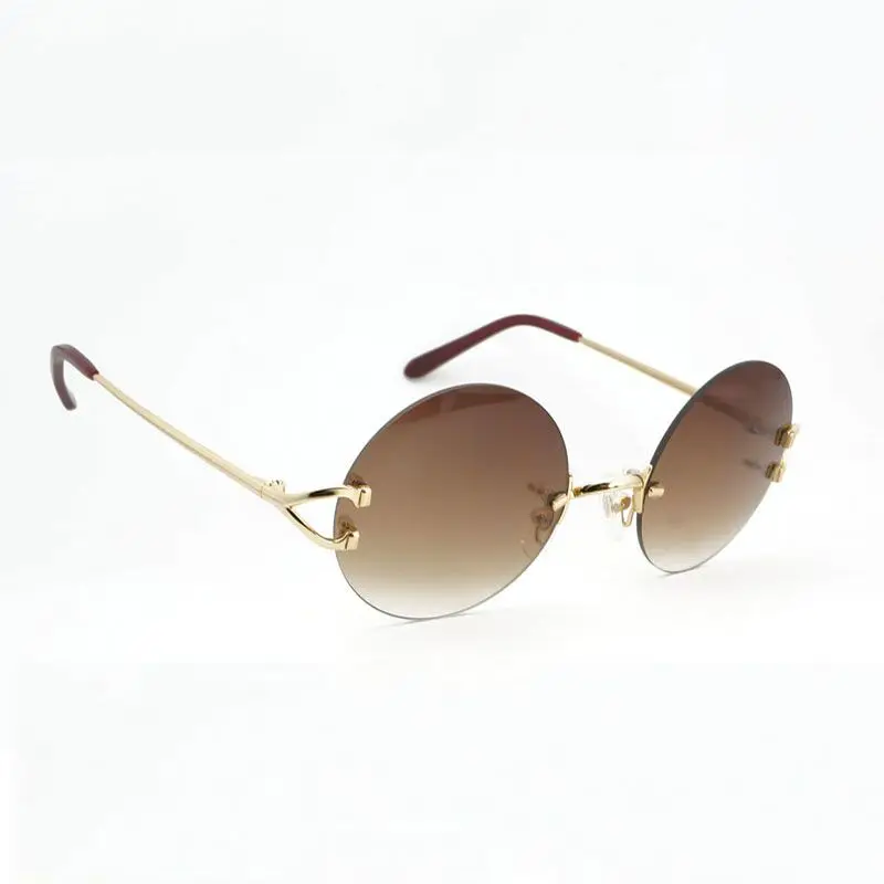 Fashion Rimless Round Sunglasses Men Luxury Gold Frame Sun Glasse Shades for Club and Driving Vintage Eyewear Oculos Goggles 829
Fashion Rimless Round Sunglasses Men Luxury Gold Frame Sun Glasse Shades for Club and Driving Vintage Eyewear Oculos Goggles 829