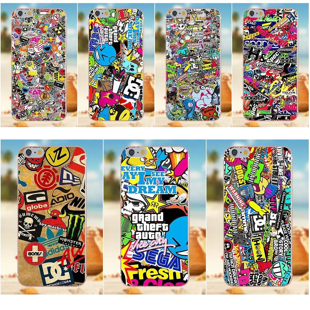 Stickerbomb Grafiti Logo Soft TPU Cases Covers For iPhone X 4S 5S 5C SE 6S 7 8 Plus Galaxy Note 5 6 8 S9+ Grand Core Prime Alpha
Stickerbomb Grafiti Logo Soft TPU Cases Covers For iPhone X 4S 5S 5C SE 6S 7 8 Plus Galaxy Note 5 6 8 S9+ Grand Core Prime Alpha