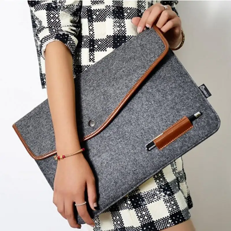 Fashion Tablet Storage Case Laptop Inner Hasp Bag Wool Felt Envelope Notebook Handbag for Macbook 11/12/13/15inch PC
Fashion Tablet Storage Case Laptop Inner Hasp Bag Wool Felt Envelope Notebook Handbag for Macbook 11/12/13/15inch PC