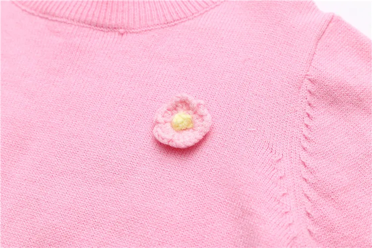 2018 Autumn Spring 2-10 Years Old Gift Children'S Clothing O-Neck Long Sleeve Candy Color Knitted Kids Baby Girls Sweater (23)