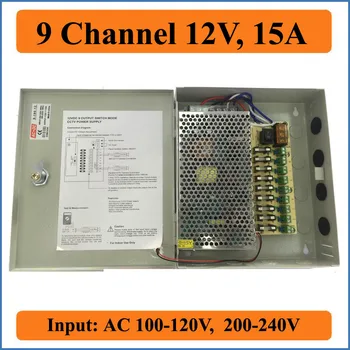 9 Port DC12V 15A CCTV Camera Power Box Switching Power Suply BOX for Security IP Camera 9CH channel AC100-240V to DC 12V Outputs
9 Port DC12V 15A CCTV Camera Power Box Switching Power Suply BOX for Security IP Camera 9CH channel AC100-240V to DC 12V Outputs
