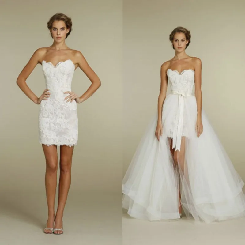 Removable Short Summer Beach Wedding Dresses 2015 Sexy Tulle Lace Rose Vestido De Noiva Robe De Mariee Bridal Gowns Cheap
Removable Short Summer Beach Wedding Dresses 2015 Sexy Tulle Lace Rose Vestido De Noiva Robe De Mariee Bridal Gowns Cheap