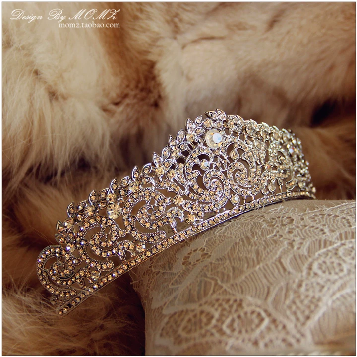 Newest Hot sale Crystal Glass Tiara Crown Woman Hair Jewelry Rhinestones Wedding Crown Hairwear Bride Accessories (1)