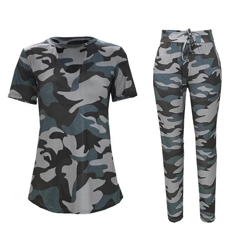 S Womens Clothes Set Camouflage Tracksuits Set Lounge Wear Ladies Top Suit Pant Daily Fashion Outfit For Women 40AP30 (14)