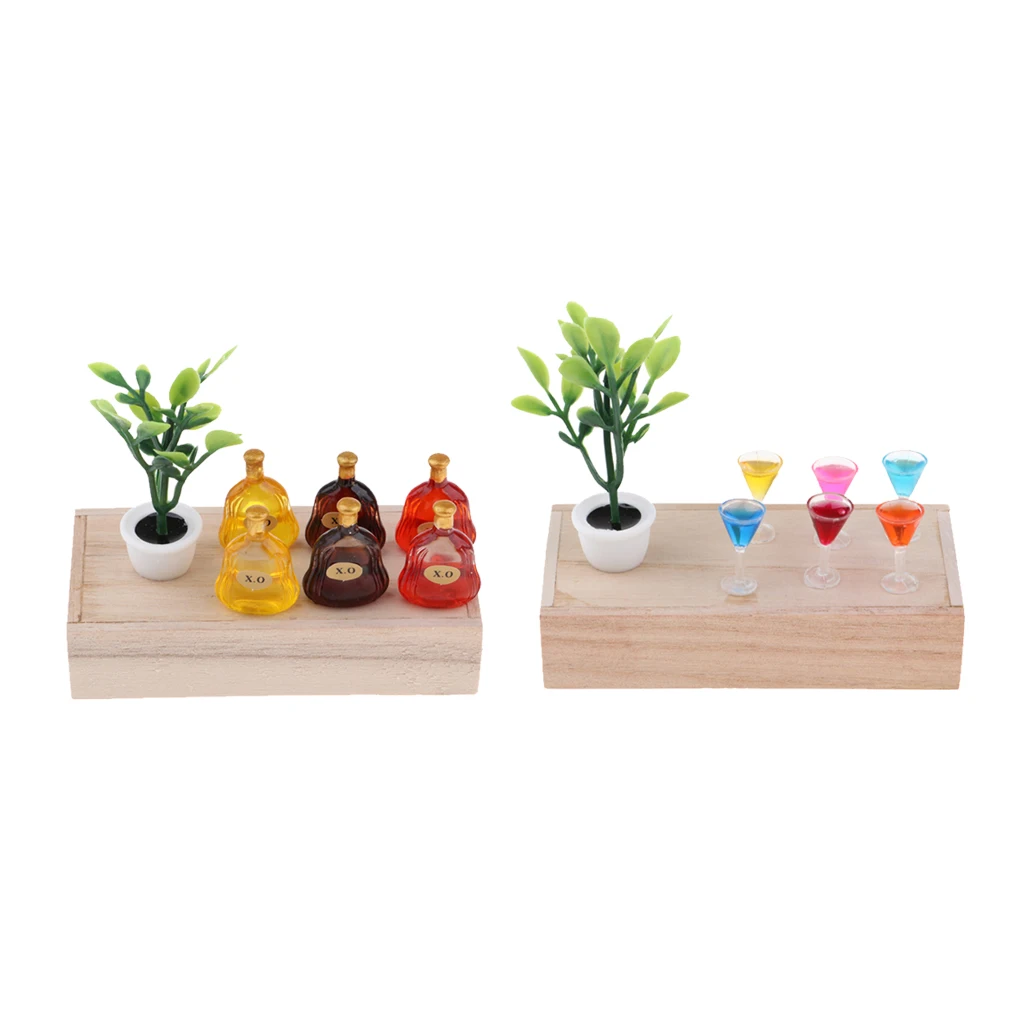 1/12 Dollhouse Miniature Wooden Box Green Plant Wine Glass Life Scene Model Decoration
1/12 Dollhouse Miniature Wooden Box Green Plant Wine Glass Life Scene Model Decoration