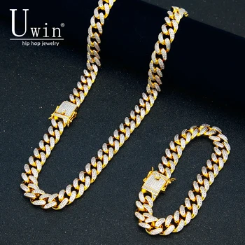 UWIN 13mm CZ Cuban Necklace&Bracelet Set Micro Paved Hip-Hop Cubic Zirconia Iced Out Two-color Pating Chain Punk Jewelry
UWIN 13mm CZ Cuban Necklace&Bracelet Set Micro Paved Hip-Hop Cubic Zirconia Iced Out Two-color Pating Chain Punk Jewelry