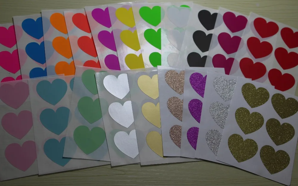 20 colors heart sticker3